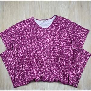 Woman Within Floral Button Up Empire Waist Pockets Midi Dress Plus 5X 38/40